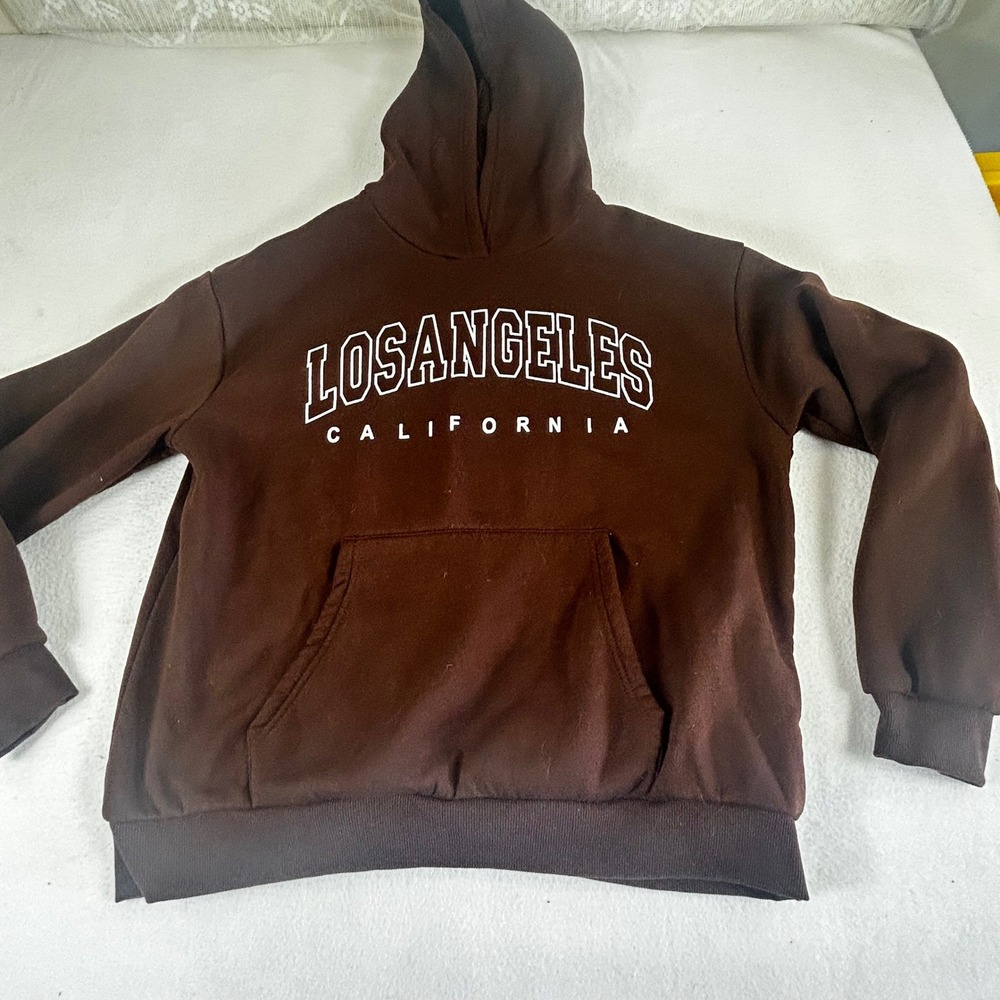 Kids Brown Los Angeles California Graphic‎ Hoodie Sweatshirt XL Brown 01935